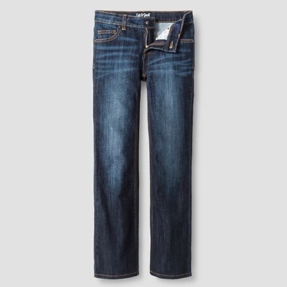 Cat & Jack Girls' Mid-Rise Bootcut Super Stretch Jeans Dark Wash - size 10 - Picture 3 of 11